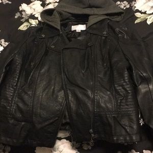Hooded Leather Jacket